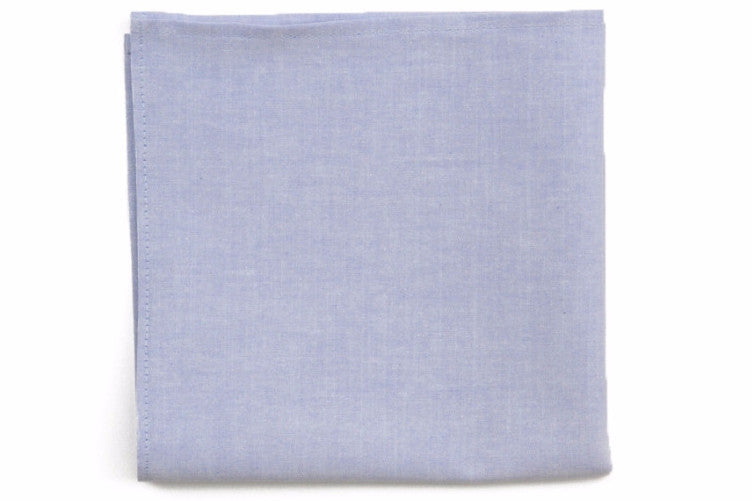 Light Blue Chambray Pocket Square High Cotton Ties