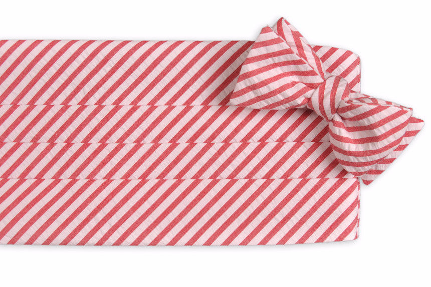 Nantucket Seersucker Stripe Cummerbund Set High Cotton Ties