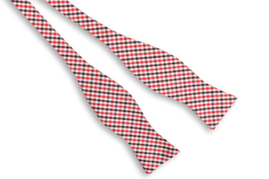 Red and Black Tattersall Bow Tie