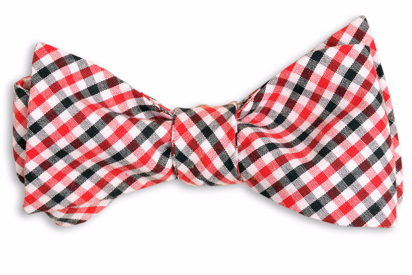 Red and Black Tattersall Bow Tie
