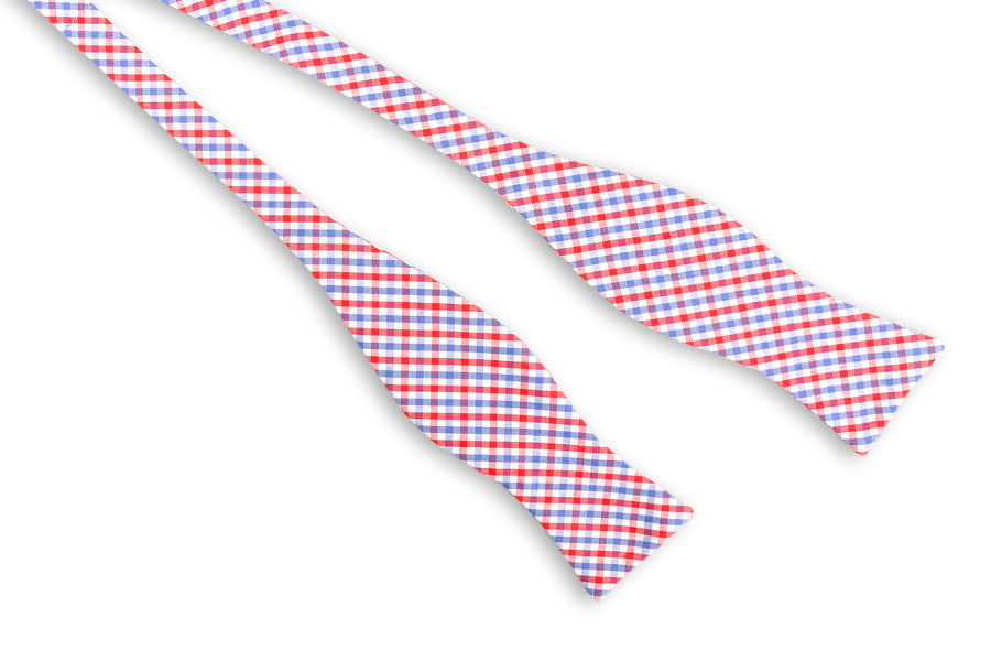 Red and Old Blue Tattersall Bow Tie