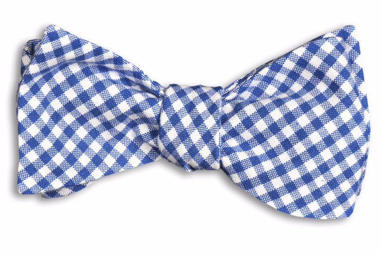 Royal Blue Gingham Bow Tie