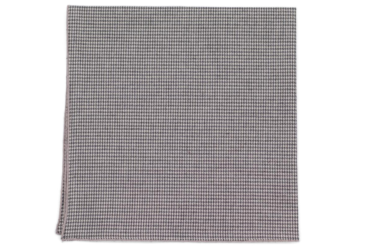 Gray Micro Houndstooth Cotton Pocket Square
