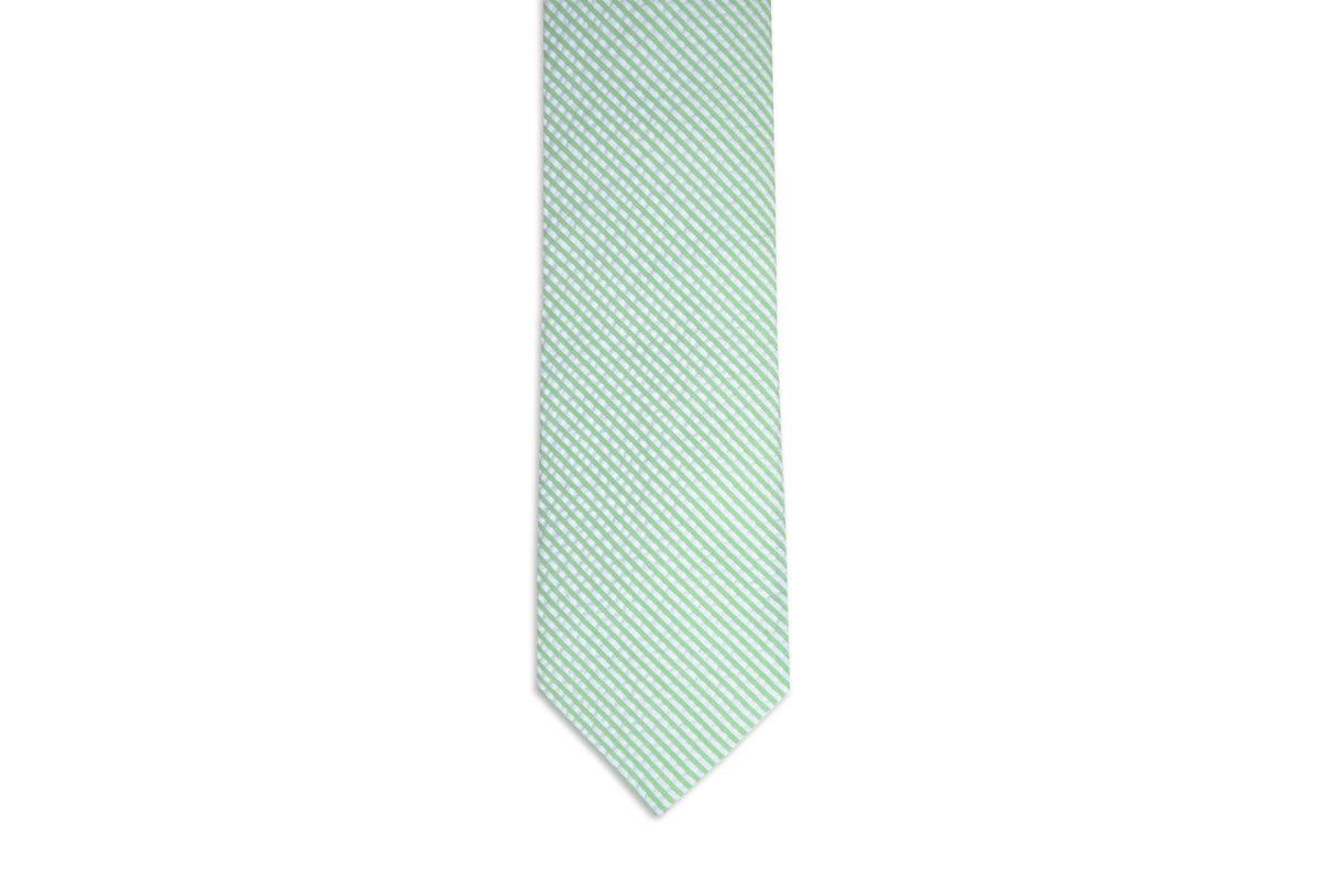 Mint Green Seersucker Stripe Necktie