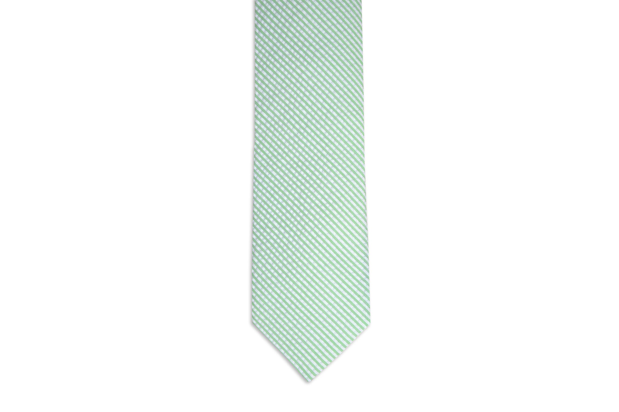 Mint Green Seersucker Stripe Necktie | High Cotton Ties