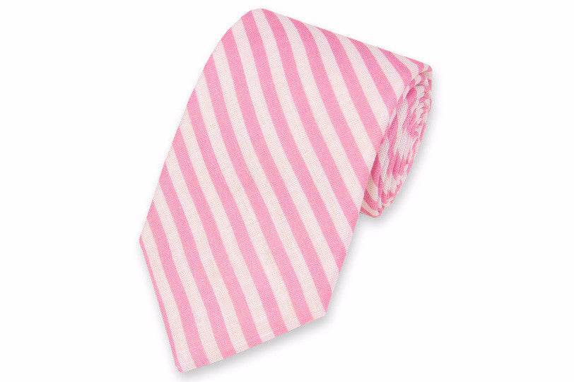 Rose Linen Stripe Necktie