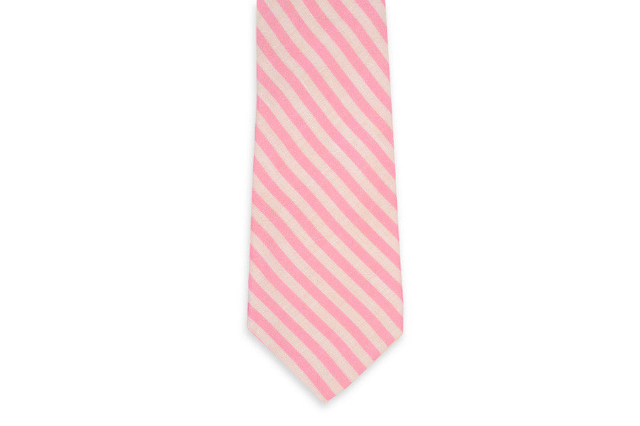 Rose Linen Stripe Necktie