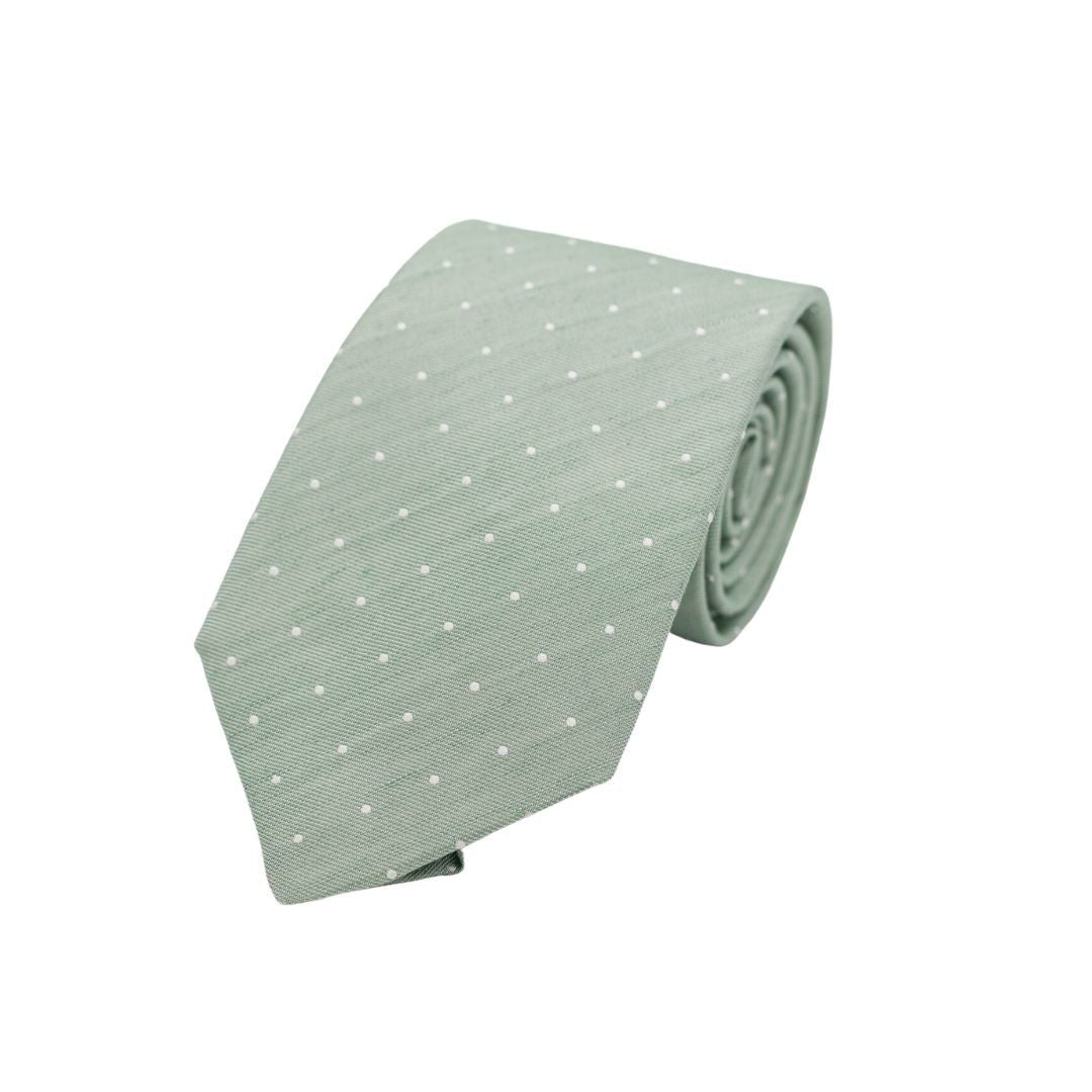 Sage Green Dot Necktie