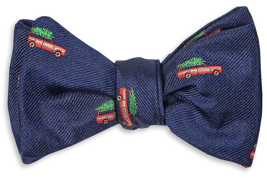 Christmas Woody Bow Tie - Navy
