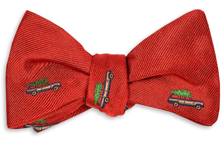 Christmas Woody Bow Tie - Red High Cotton