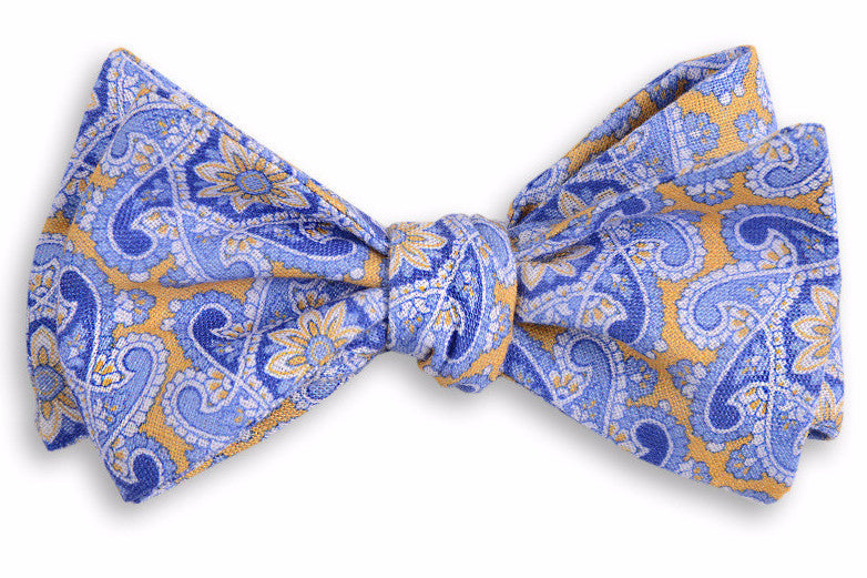 Yellow Derby Paisley Bow Tie