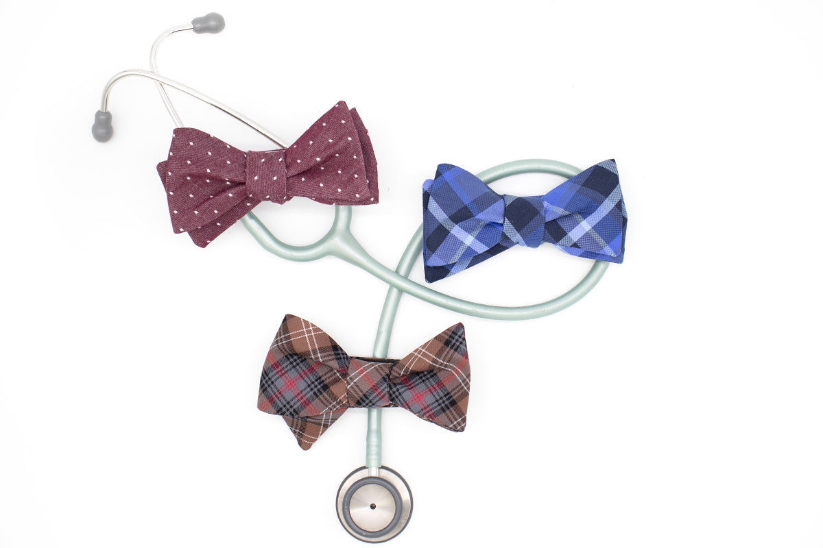The Coolest Blue Cotton Bow Tie - Blue and White Madras