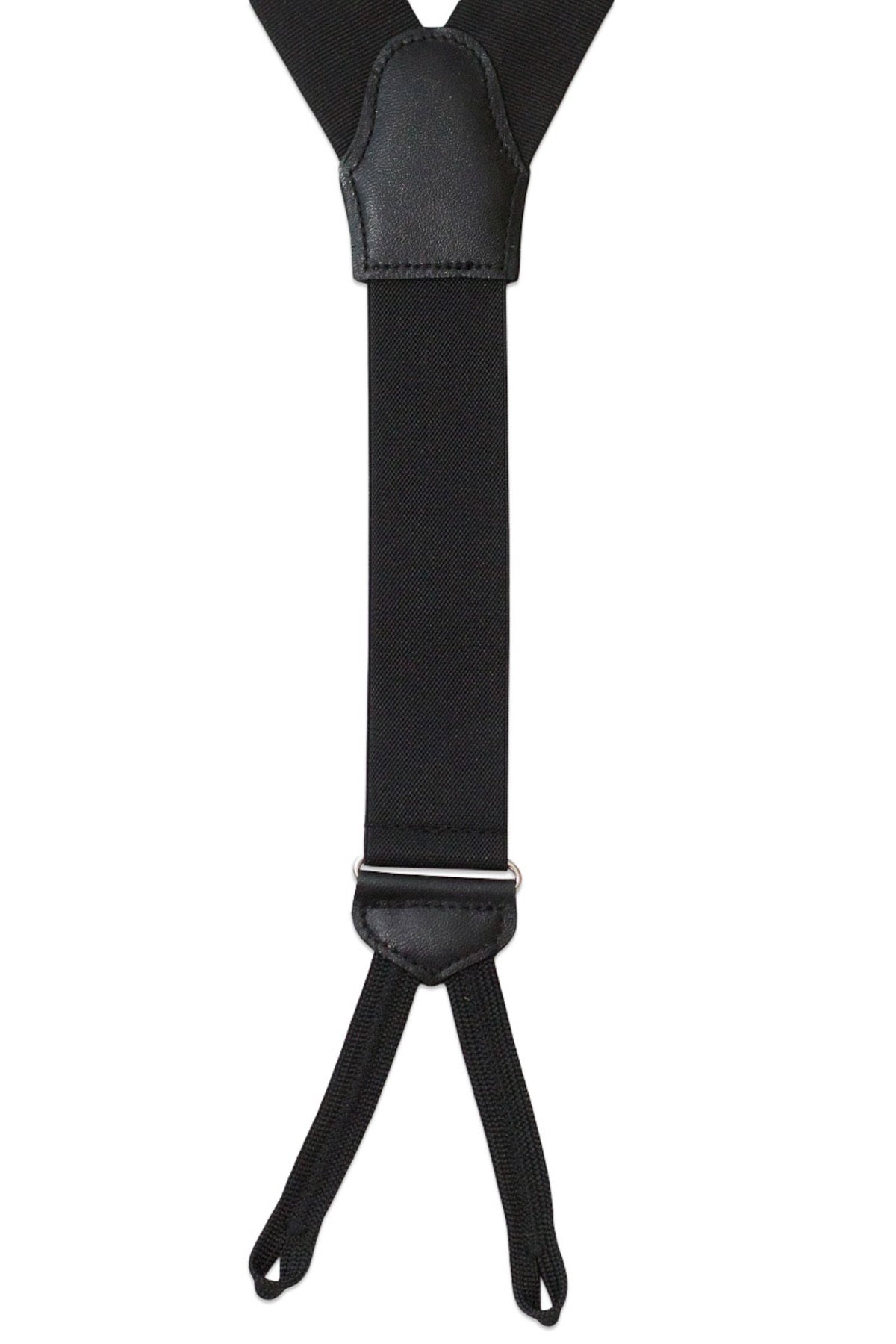 Black Faille Silk Suspenders
