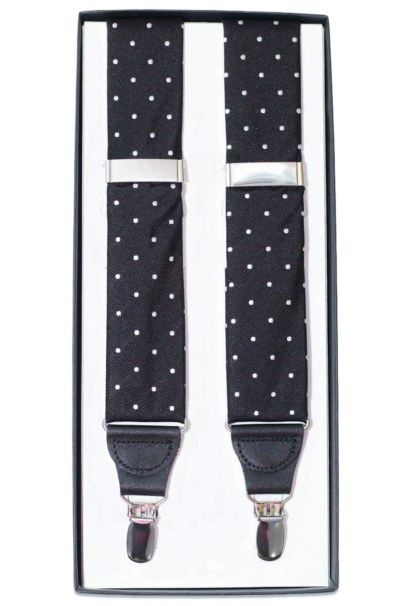 Black Dot Suspenders  Handcrafted Formal Attire for Men - High Cotton