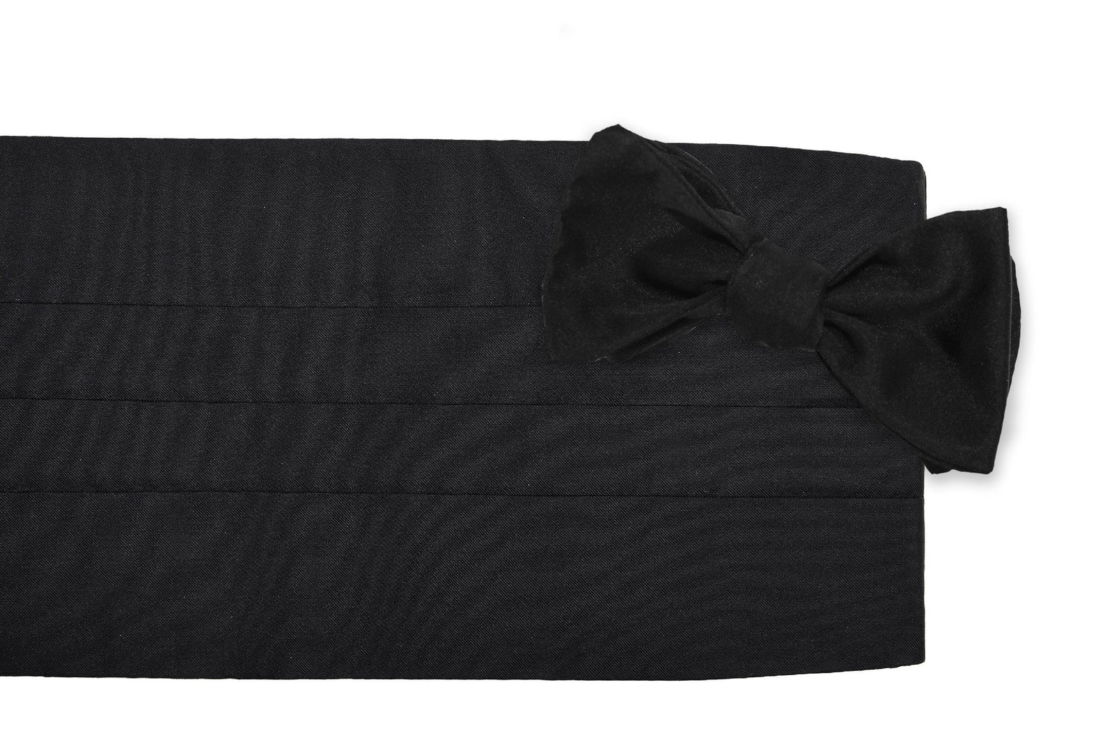 Black Satin Silk Tuxedo Cummerbund Set High Cotton