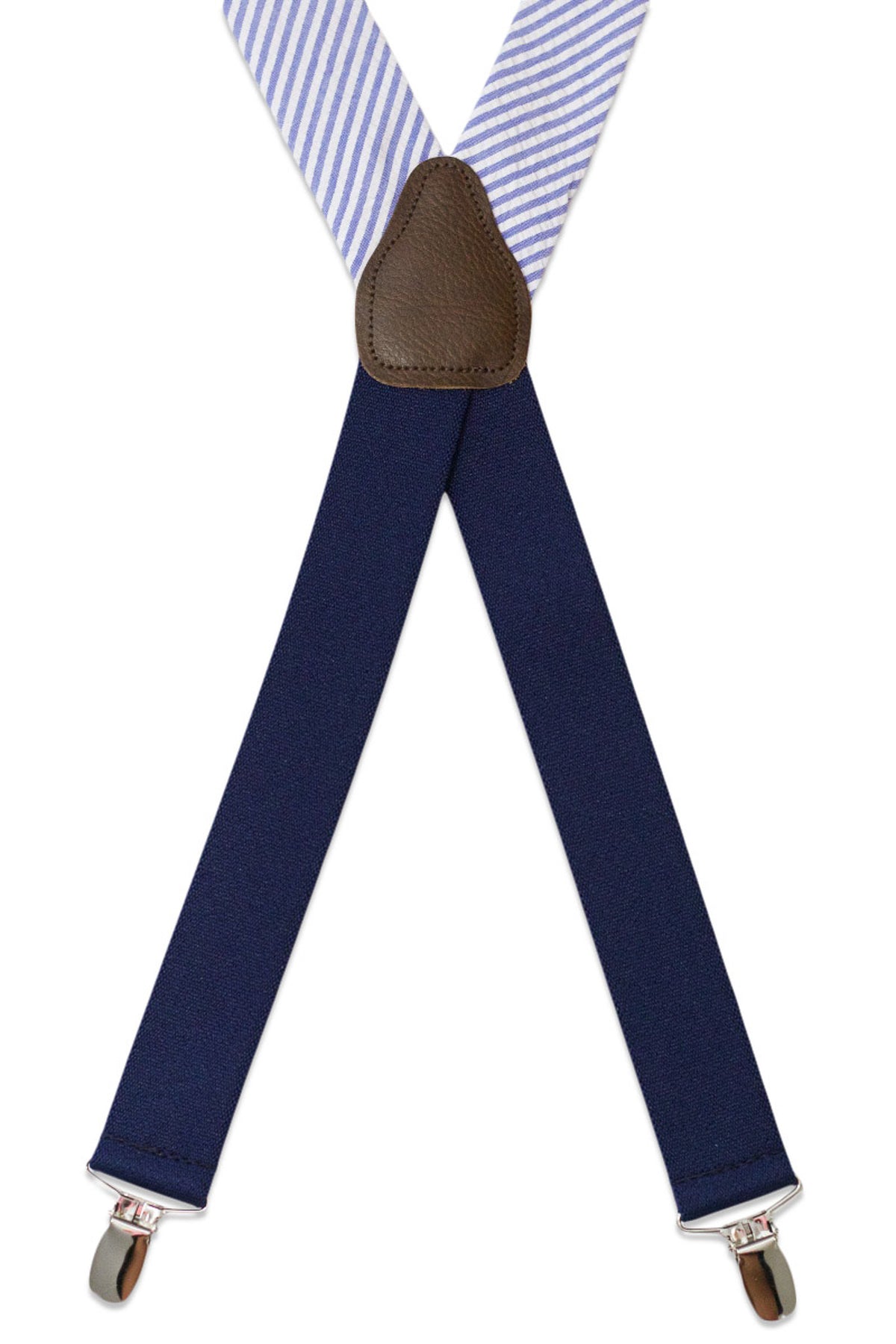 Classic Blue Seersucker Suspenders