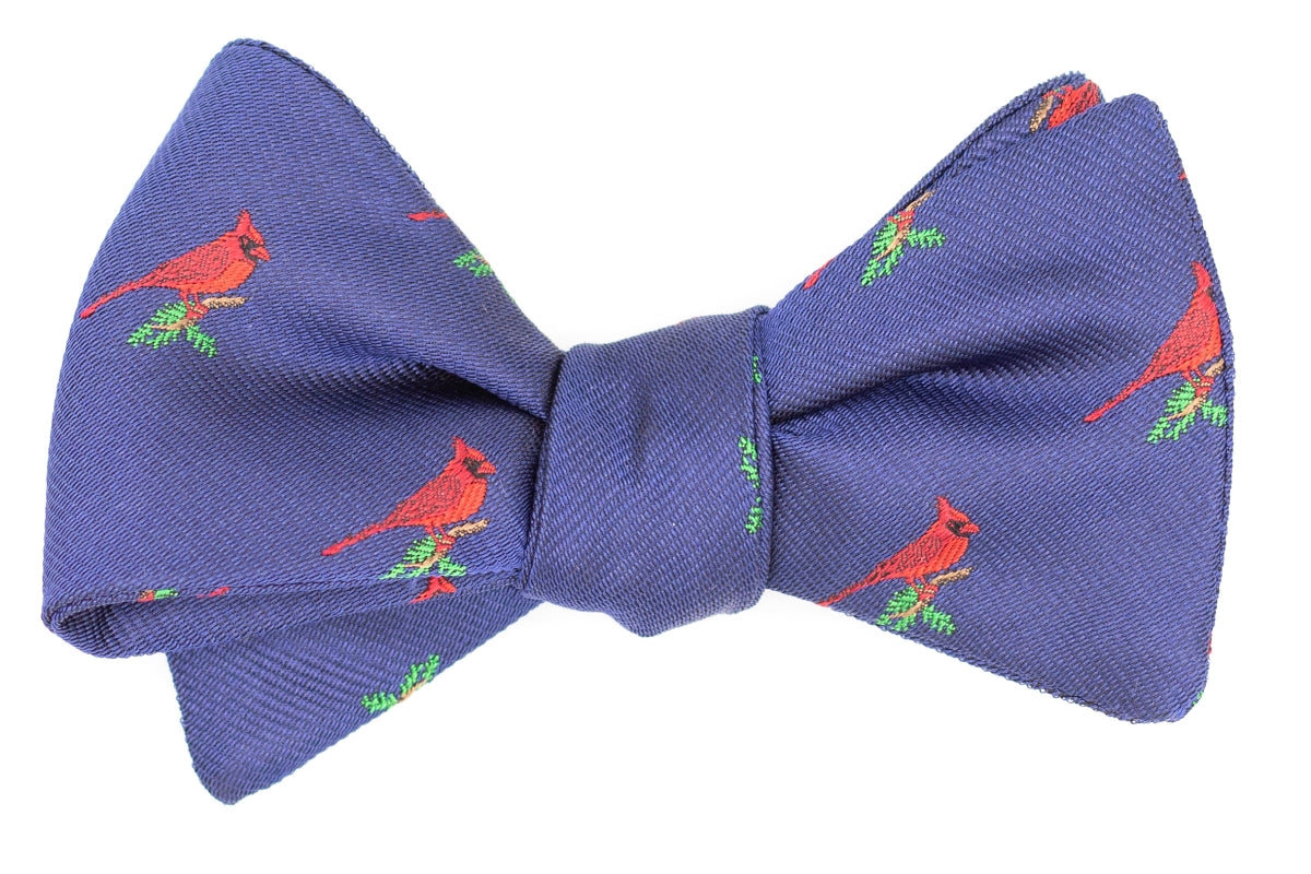 Christmas Cardinal Bow Tie - Cobalt