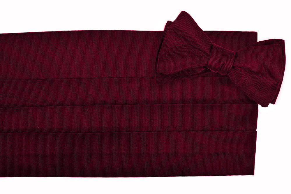 Burgundy Silk Faille Cummerbund Set