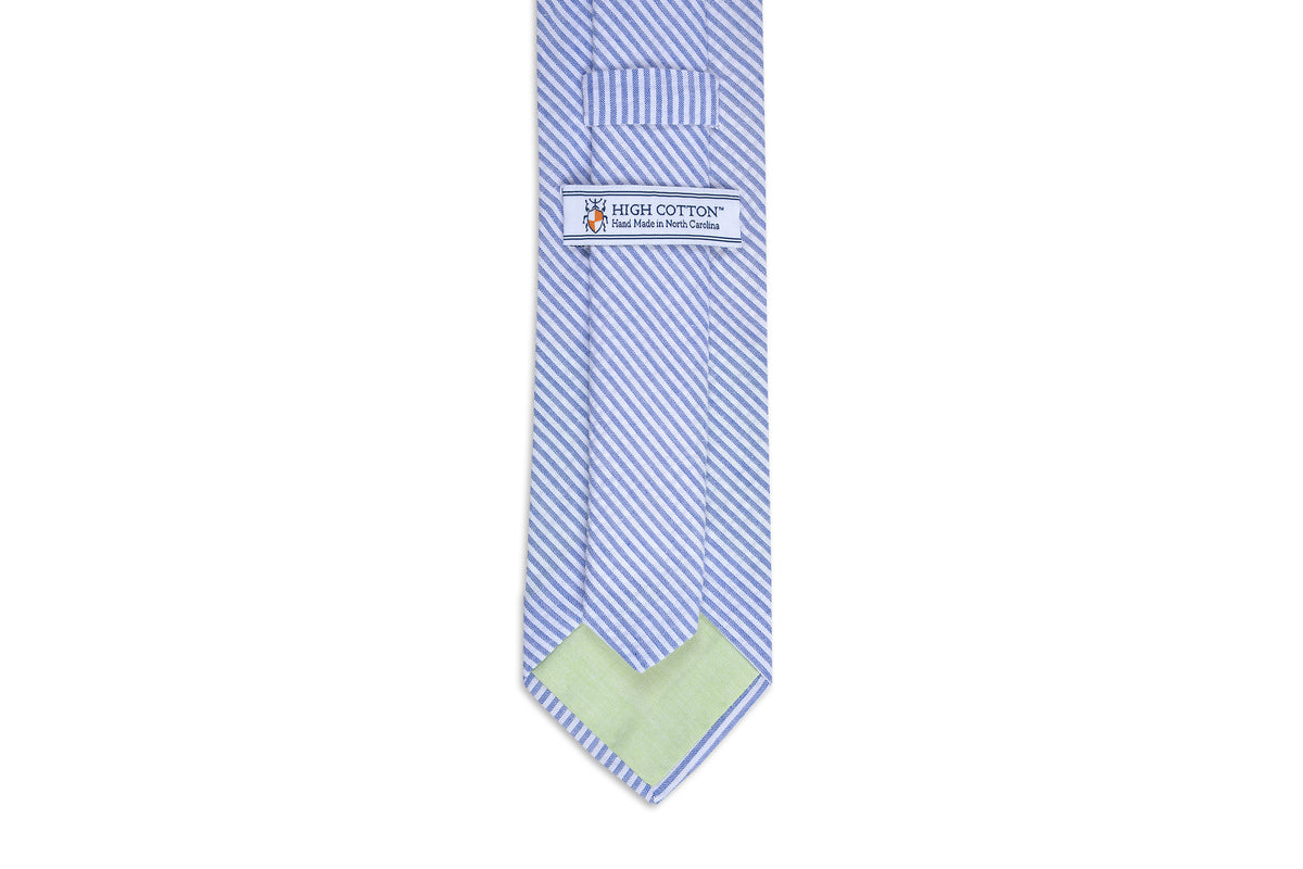 Classic Blue Seersucker Stripe Necktie