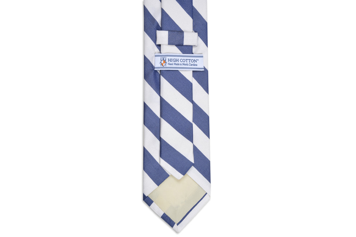 Classic Navy and White Stripe Necktie