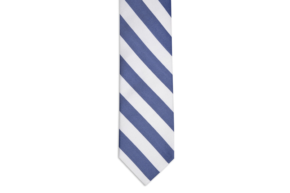 Classic Navy and White Stripe Necktie