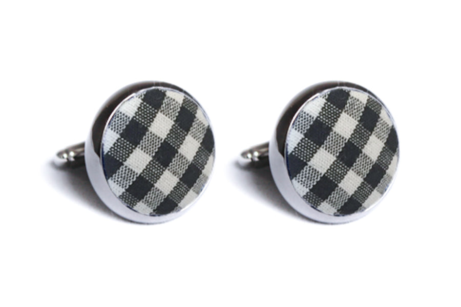 Black Gingham Cufflinks