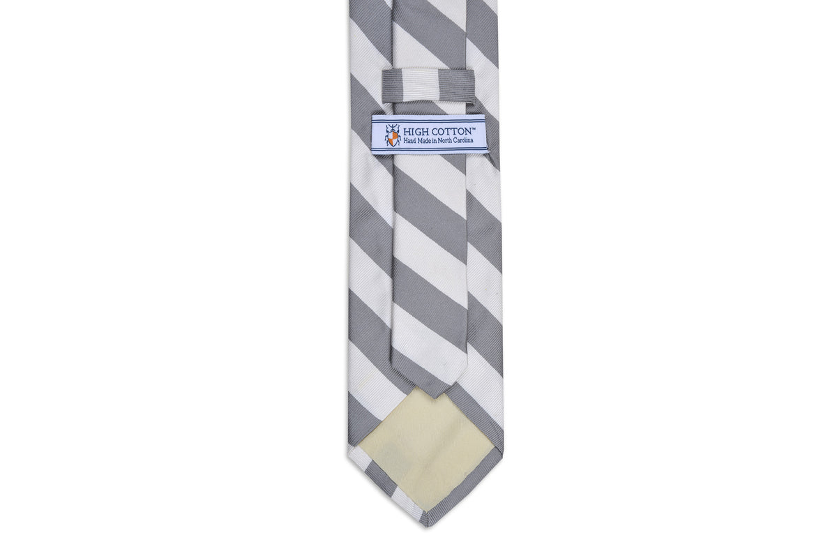 Dusty Gray and White Stripe Necktie