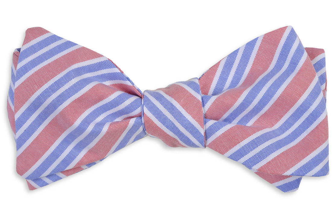 Front Porch Stripe Bow Tie - Cherry High Cotton