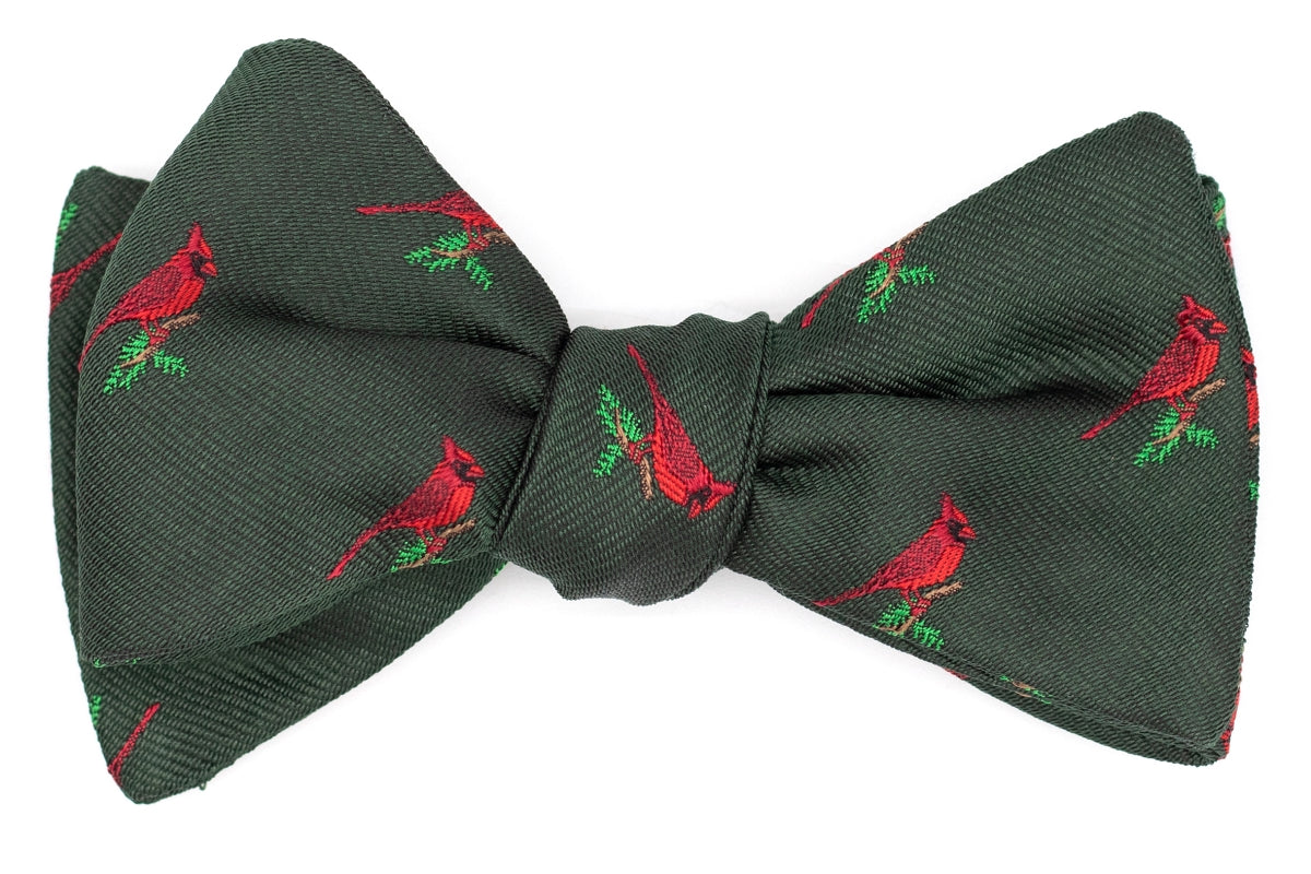 Christmas Cardinal Bow Tie - Emerald High Cotton