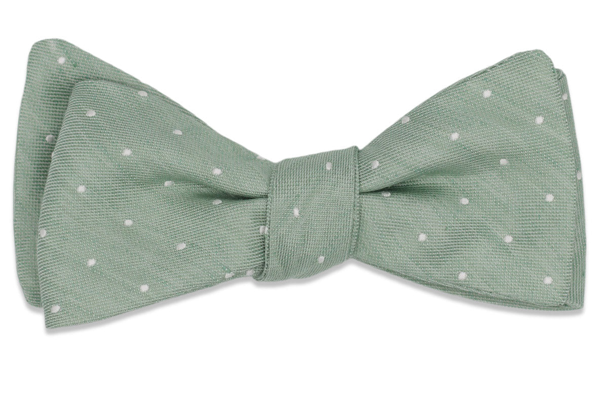 Sage Dot Bow Tie High Cotton