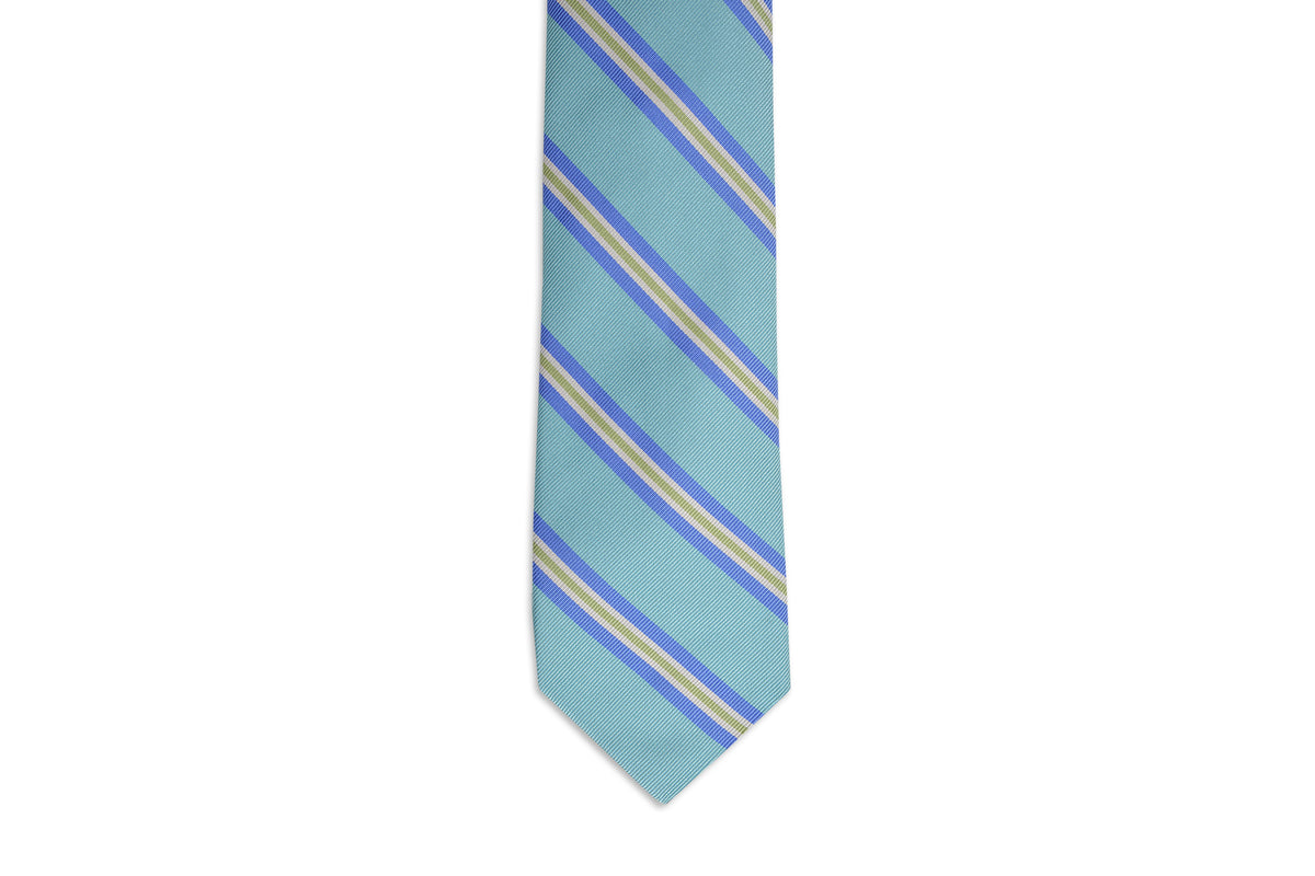 Harbor Stripe Necktie - Aqua