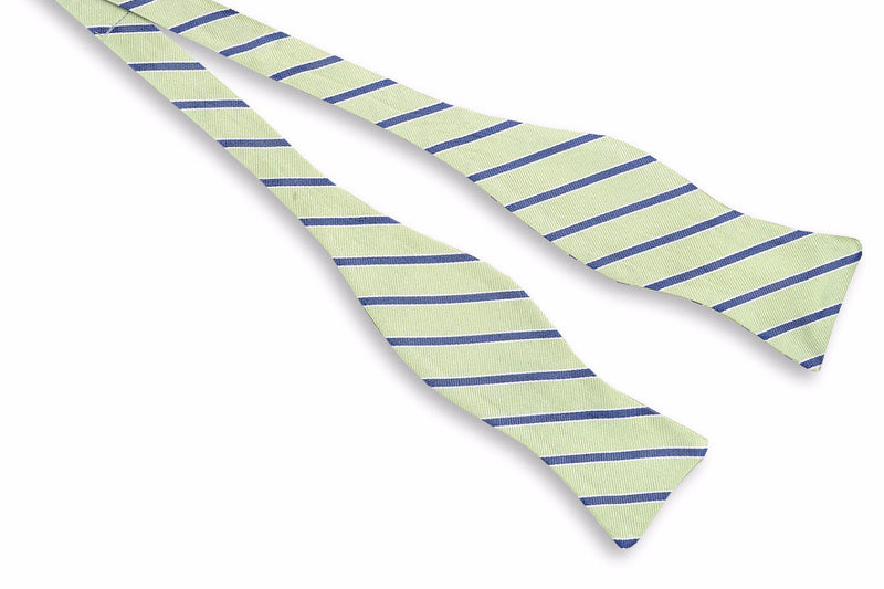 Julep Stripe Bow Tie Mint Hand Crafted Silk Bow Tie for Men High