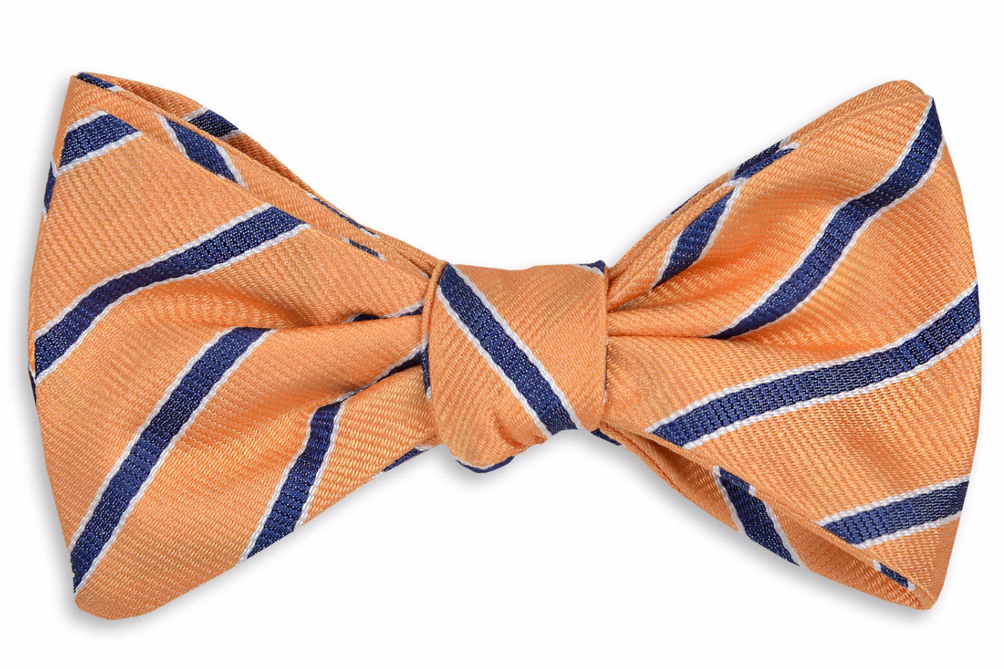 Springtime Derby Stripe Bow Tie - Orange Peel High Cotton