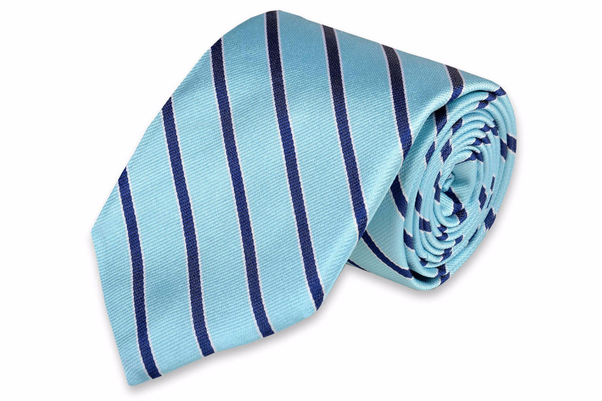 Serendipity Stripe Necktie - Ice Blue