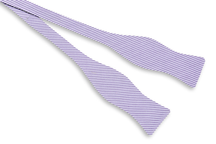 Southern Seersucker Stripe Bow Tie - Lavender