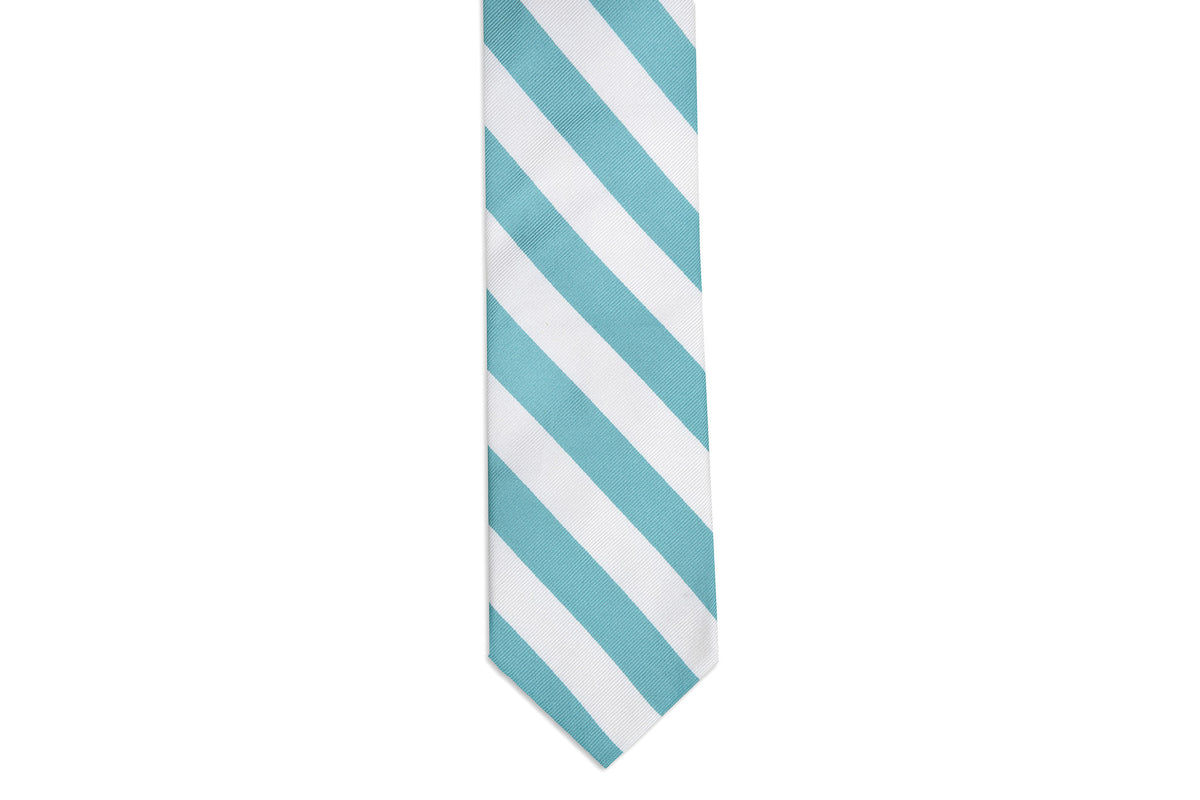 Light Sea Green and White Stripe Necktie