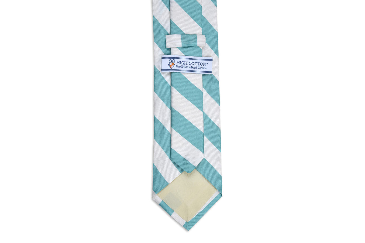Light Sea Green and White Stripe Necktie