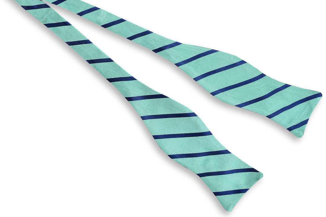 Seaside Stripe Bow Tie - Sea glass