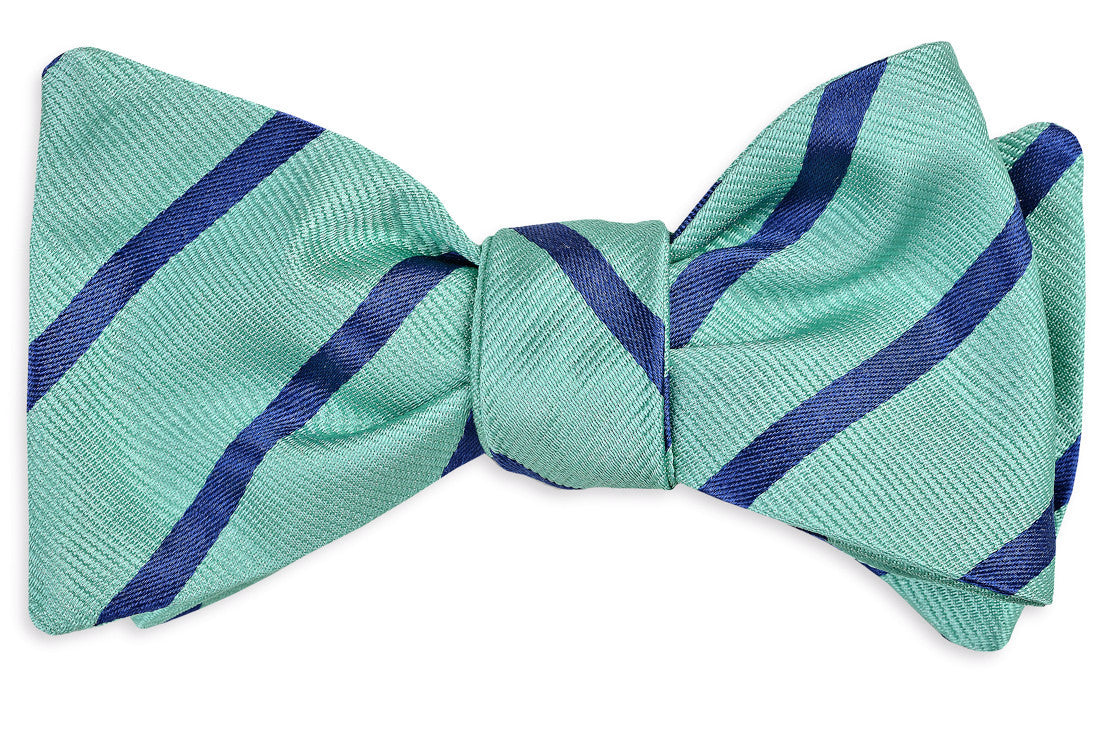 Seaside Stripe Bow Tie - Sea glass