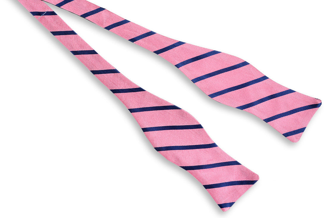 Seaside Pink Stripe Bow Tie