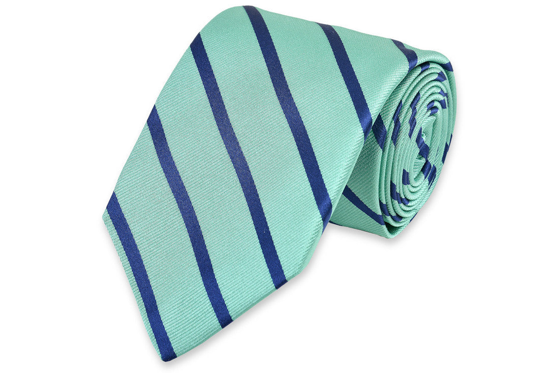 Seaside Stripe Necktie - Sea glass High Cotton Ties
