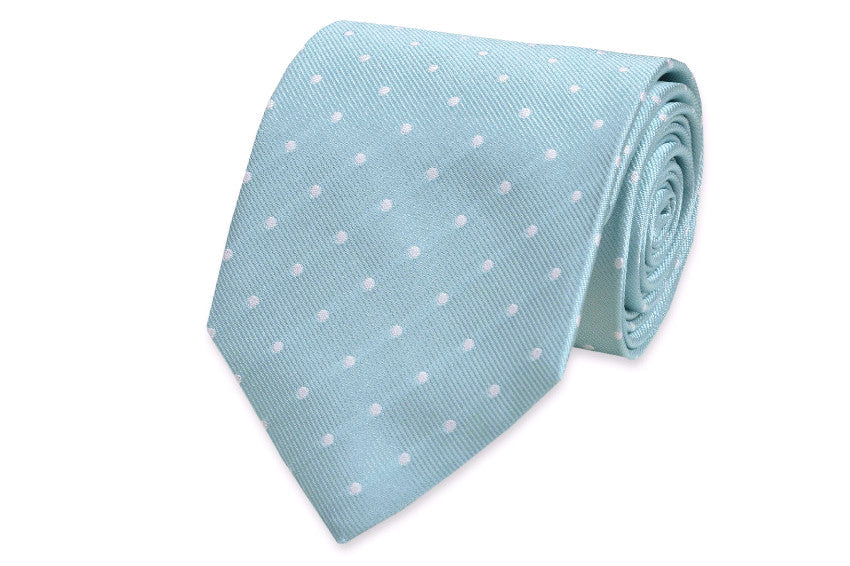 Misty Seafoam Dot Necktie