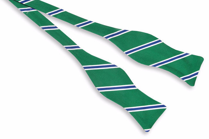 Green Noble Stripe Bow Tie
