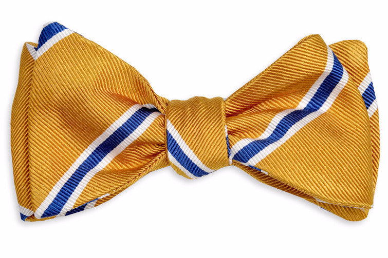 Gold Noble Stripe Bow Tie