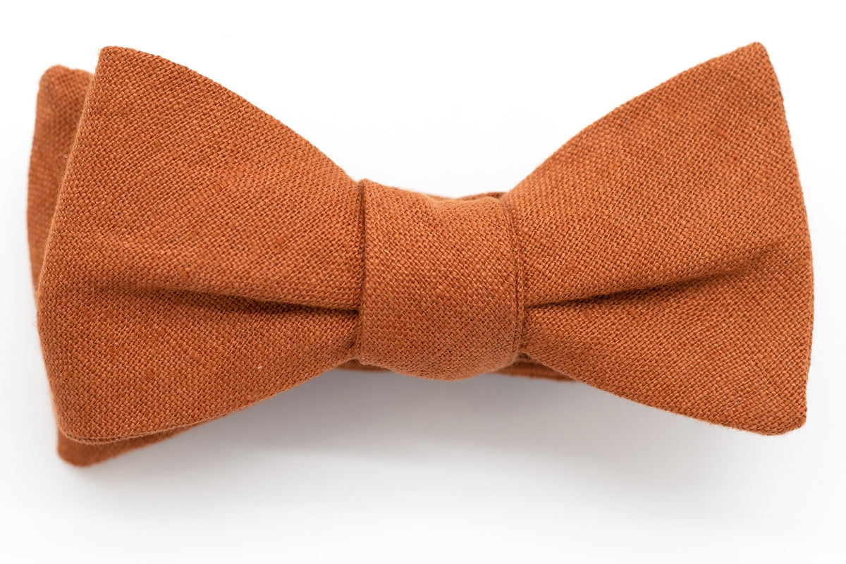 Lakeside Linen Bow Tie - Rust High Cotton