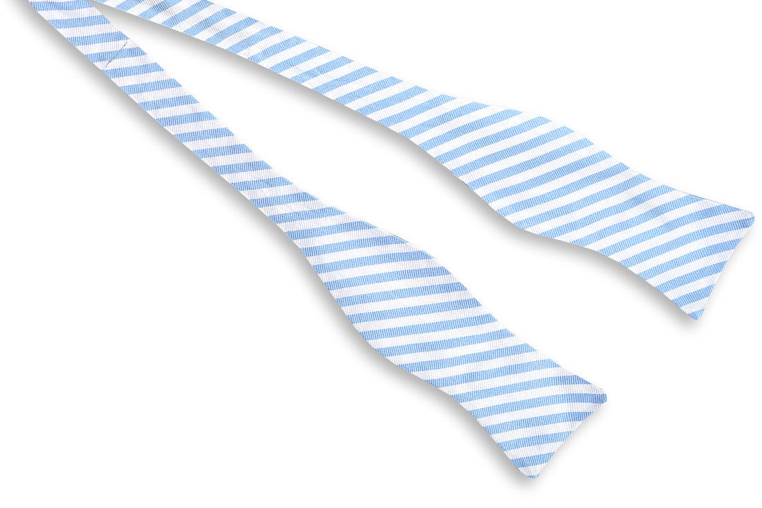 Oyster Roast Carolina Blue Striped Bow Tie