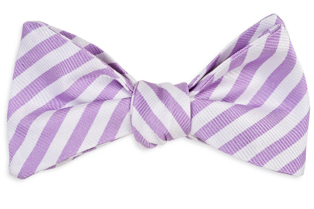Oyster Roast Stripe Bow Tie - Haze High Cotton