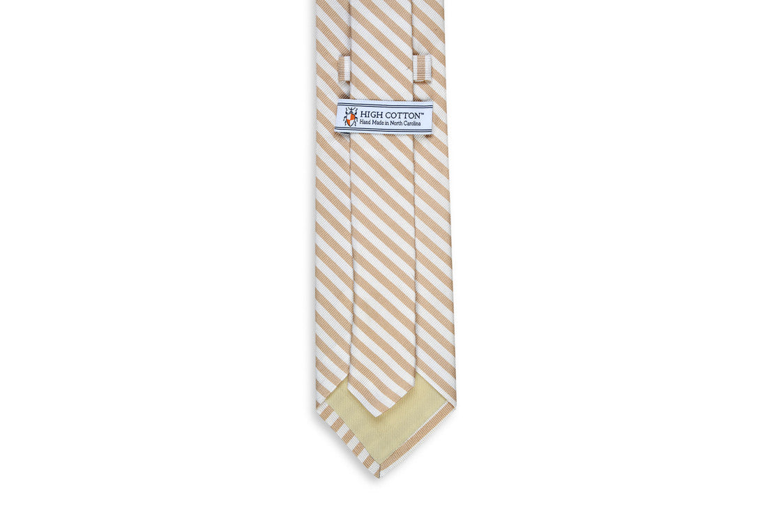 Oyster Roast Stripe Necktie - Champagne