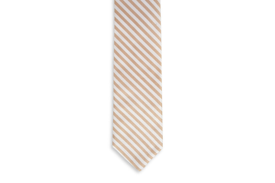 Oyster Roast Stripe Necktie - Champagne