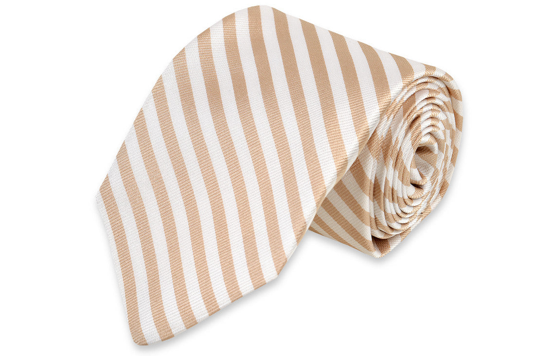 Oyster Roast Stripe Necktie - Champagne